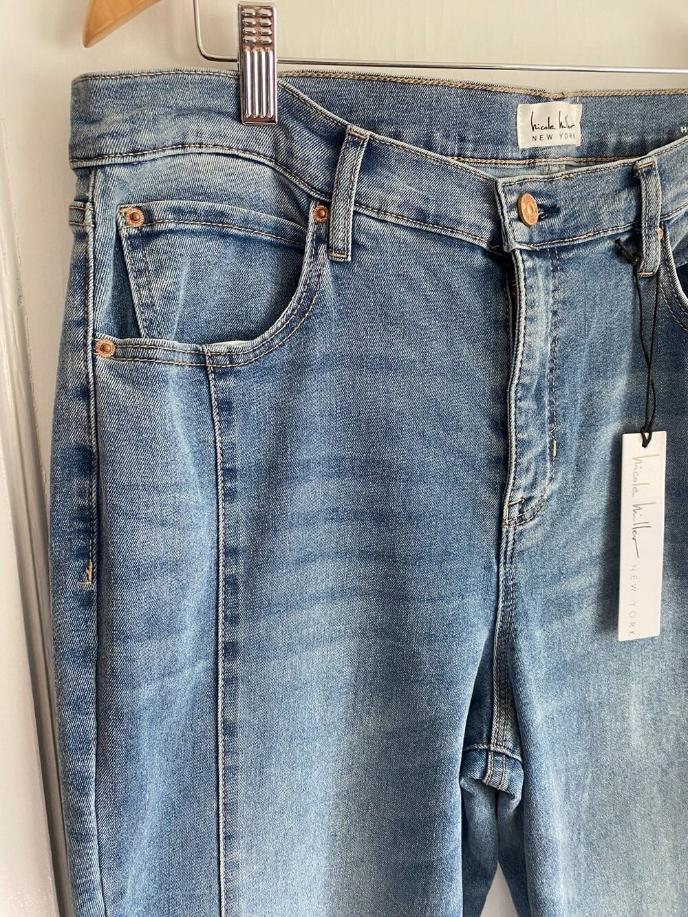 NWT Nicole Miller Jeans Womens 16 Blue SOHO High Rise Boot Cut Medium Wash